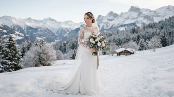 Choisir une robe de mariage d'hiver chic et élégante